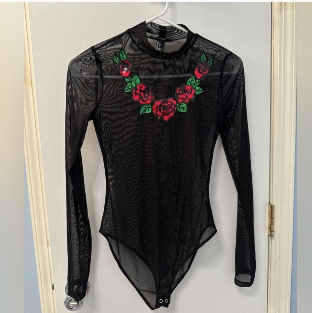 Floral Mesh onesie Forever 21 Small